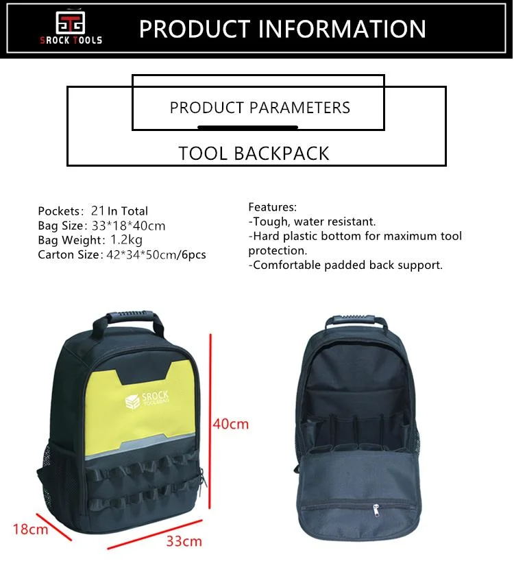 Electrician Backpack Tool Storage Bag Large Capacity Computer Repair Outdoor Tool Bag